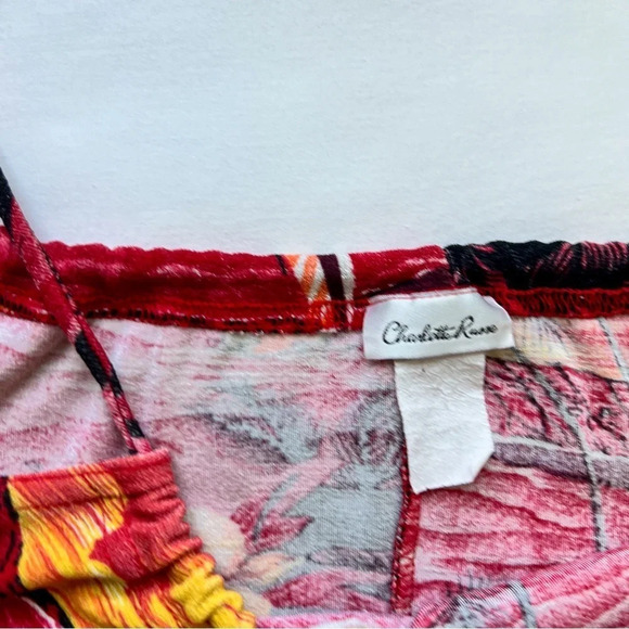 Vintage 90’s Charlotte Russe Tropical Print Dress - Picture 3 of 10